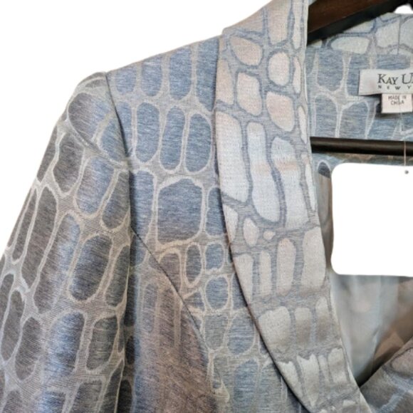 NWOT Kay Unger New York Suit with Ribbon Embroidery, Sequins, Beads at Waistline - Picture 3 of 10